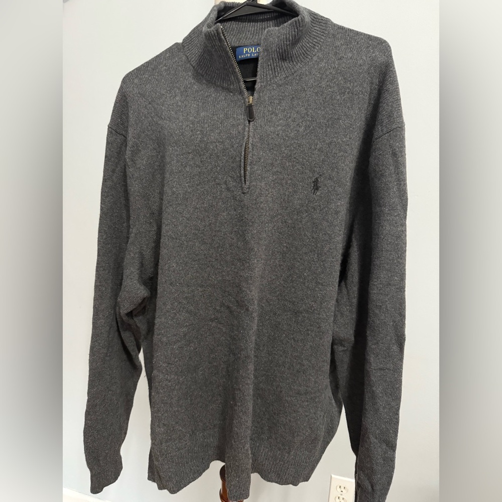 Polo Ralph Lauren Charcoal Quarter Zip Sweater 3XLB